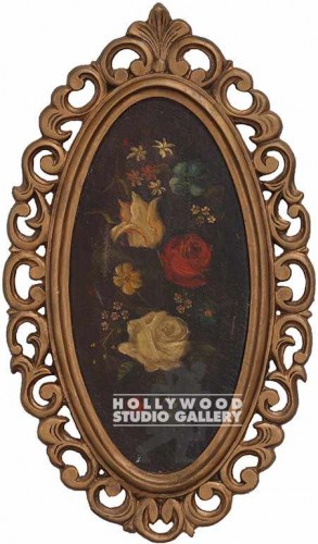 30X17 OVAL DARK FLORAL/OPEN ORN.GLD