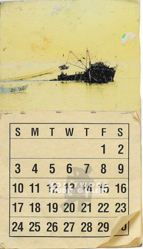 18X10YELLOW BACKGROUND SHIP/CALENDR
