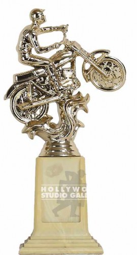 10" MOTORCYCLE TROPHY-GOLD/CREAM