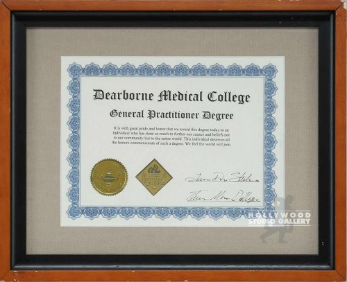 13X16 DEARBORNE MED. COLLEGE CERTF