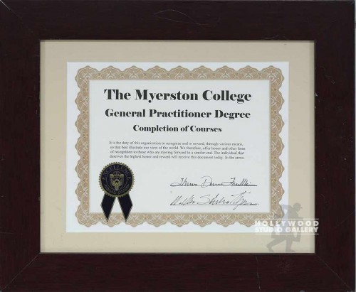 14X17 THE MYERSTON COLLEGE CERTF