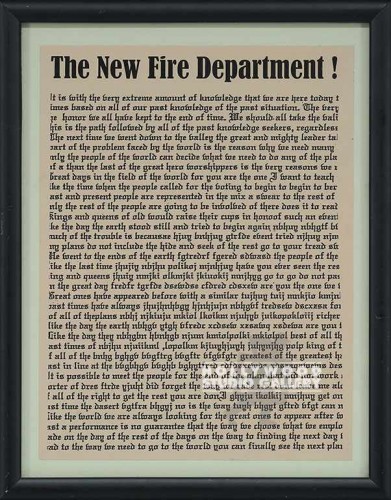 12X9 THE NEW FIRE DEPT./ARTICLE