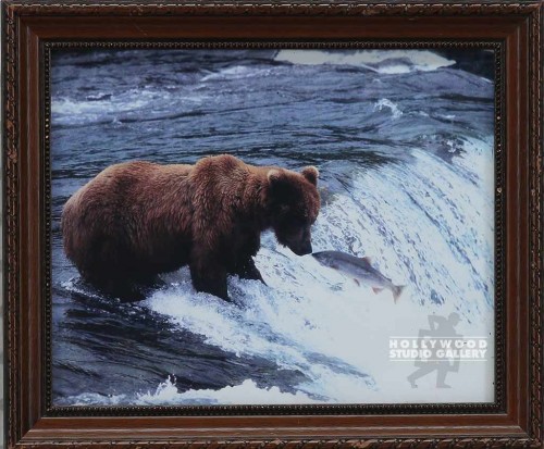 HBW 10X12BROWN BEAR LOOKIN @ SALMON