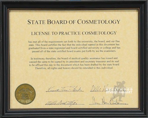 12X10 STATE BOARD/COSMETOLOGY