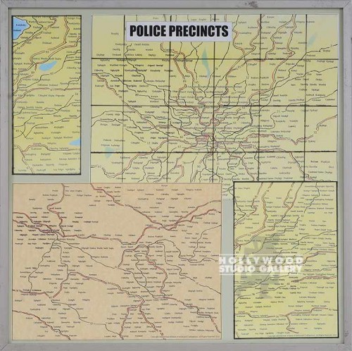 20X20POLICE PRECINCTS MAP/MTL FRAME