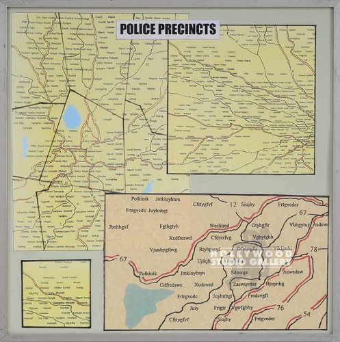 20X20POLICE PRECINCTS MAP/MTL FRAME
