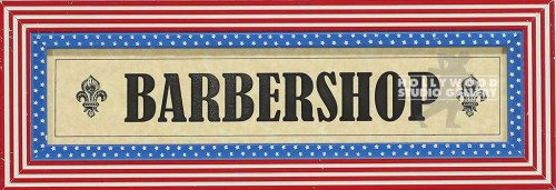 6X18 "BARBER"SIGN/FLAG WOOD FRM