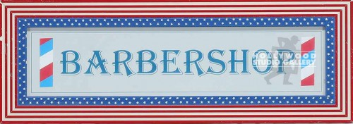7X20 "BARBERSHOP"SIGN/FLAG WOOD FRM