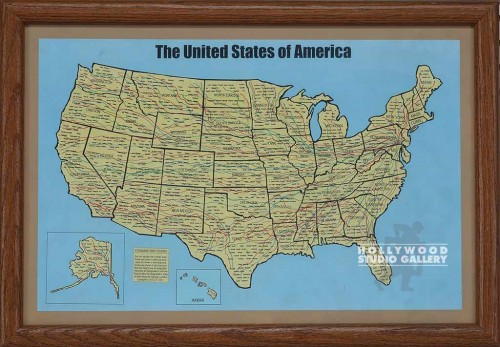 14X20 J.J. U.S.A. ROAD MAP