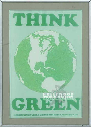18X13 THINK GREEN/ EARTH IN CENTER