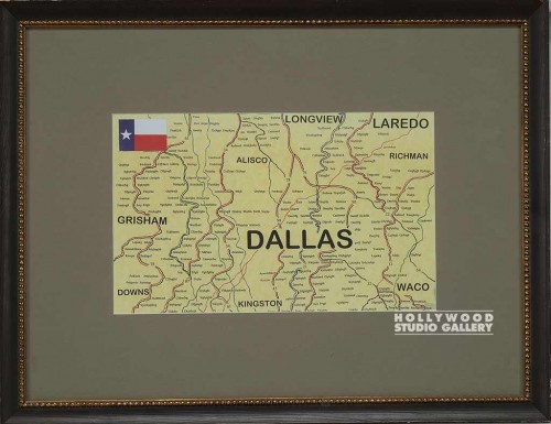 19X13 BRN FRM/CLOSE UP MAP/DALLAS