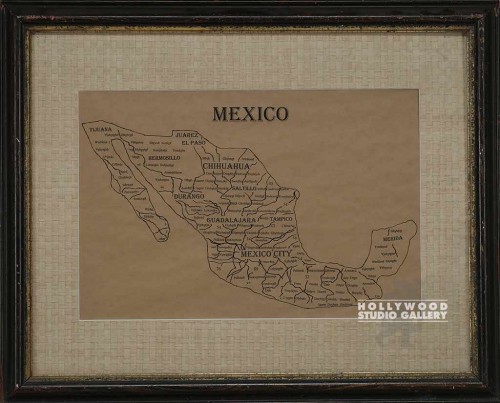 19X23 BRN FRM/MAP CLOSE UP/MEXICO