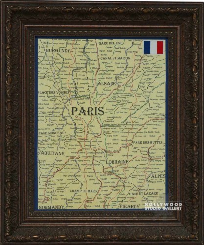 19X16 ORNTE FRM/MAP CLOSE UP/PARIS