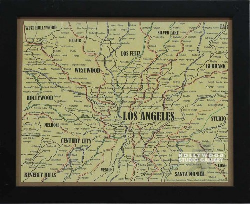 13X16BLK FRM/MAP CLOSE UP/LOS ANGLS