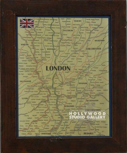 17X14 BRN FRM/MAP CLOSE UP/LONDON