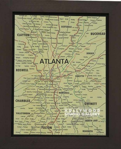 16X13 MTL FRM/MAP CLOSE UP/ATLANTA
