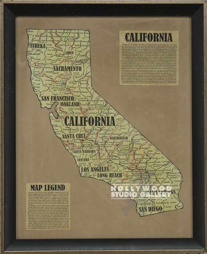 23X19MAP CLOSE UP/CALI./BLK GLD FRM