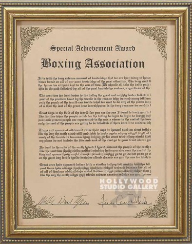 13X10 GLD WOOD FRM/BOXING AWARD