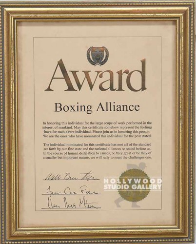 13X10 GLD WOOD FRM/BOXING AWARD