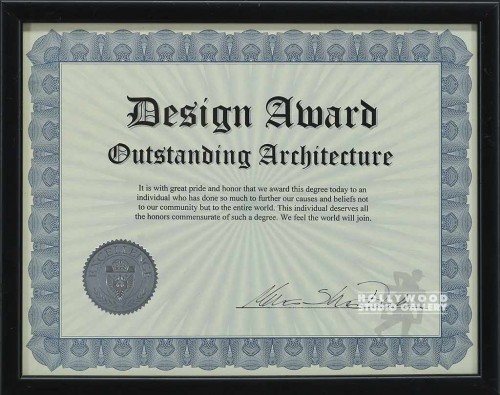 9X12 BLK  FRM/ARCHITECTURAL AWARD