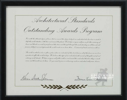 9X12 BLK  FRM/ARCHITECTURAL AWARD