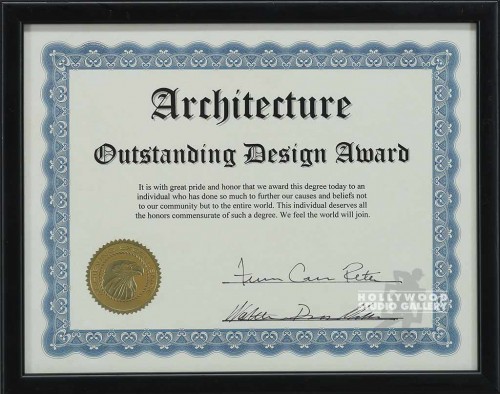 9X12 BLK  FRM/ARCHITECTURAL AWARD