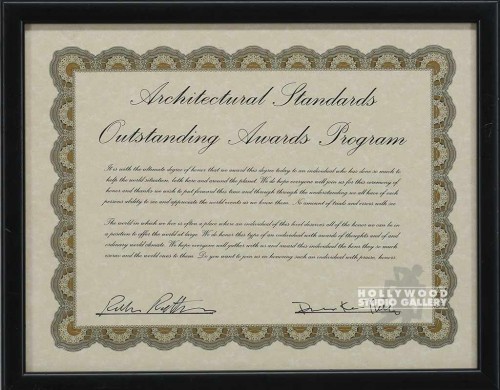 9X12 BLK  FRM/ARCHITECTURAL AWARD