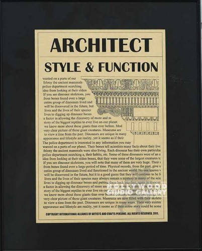 20X16 ARCHITECT/ "STYLE & FUNCTION"