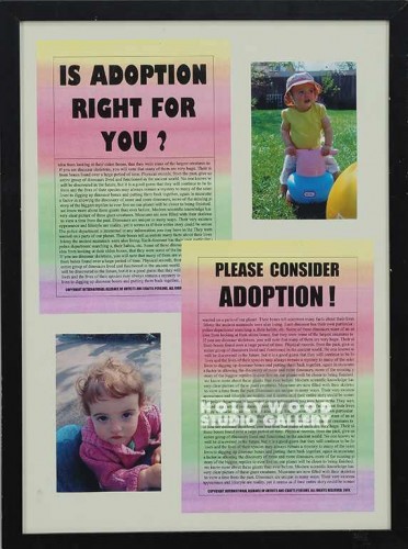 21X15 BLK FRM/ADOPTION/NEWSLETTERS