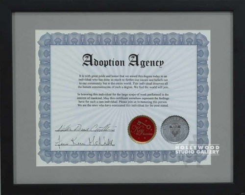 12X15 BLK FRM/ ADOPTION CERTF.