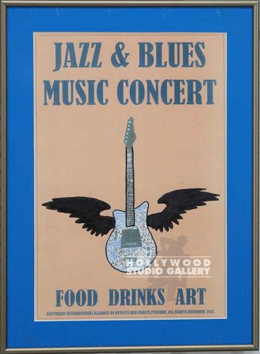 18X14 MTL FRM/BLUE MAT/JAZZ/CONCERT
