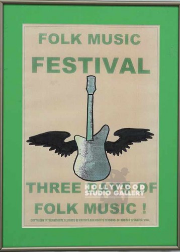 18X14 MTL FRM/GREEN MAT/FOLK MUSIC