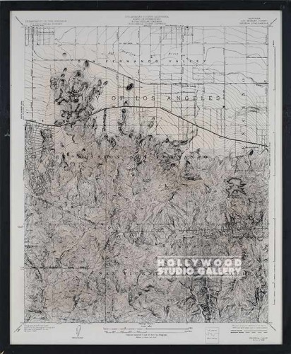 38X32 ND LA - RESEDA GEO MAP/BLK WD