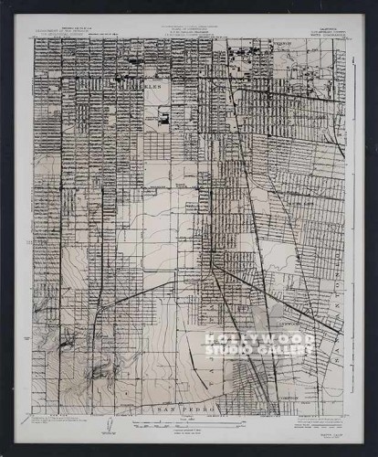 41X33 ND LA-WATTS GEOG.MAP/BLK WD