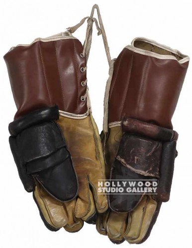 14" Pair Vintage Brn Hockey Gloves