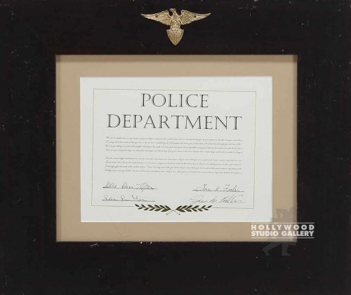 17X20BLK FRM W/EAGLE/POLICE CERTF