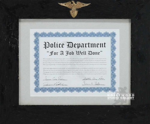 15X18 BLK FRM W/EAGLE/POLICE CERTF