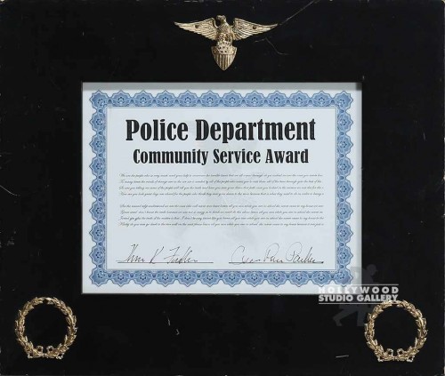 14X17 BLK FRM W/EAGLE/POLICE CERTF