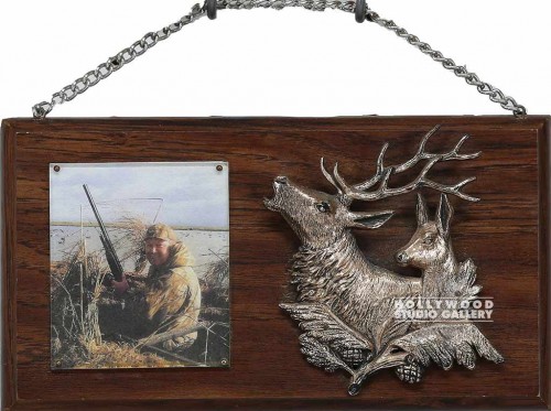 6X11 DEER HNTNG WALL PLQE/ W/ CHAIN