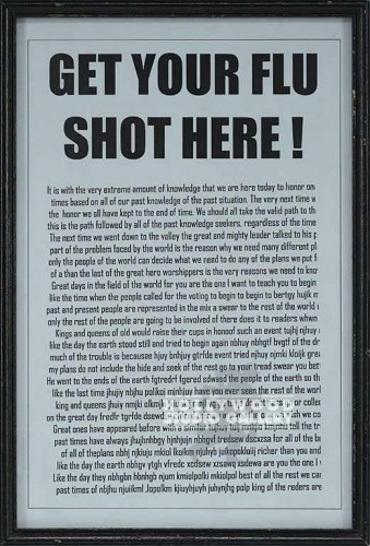 16X11BLK FRM/GET YOUR FLU SHOT HERE