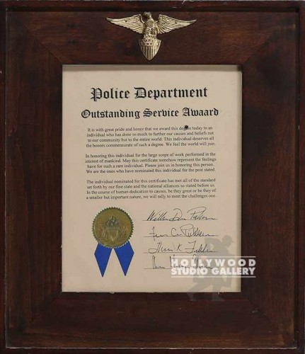 15X13POLICE DEPT.AWARD/EAGLE EMBLEM