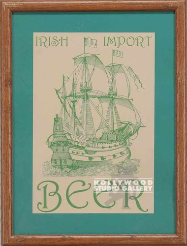 21X16 BRWN FRM/IRISH BEER AD/ MAT