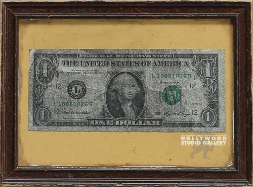 6X8 BRWN FRAMED DOLLAR BILL/AGED