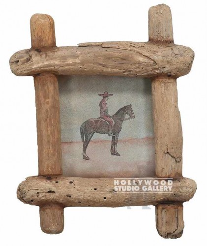 17x17 CRISS CROSS WOOD/COWBOY/HORSE
