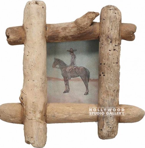 17x17 CRISS CROSS WOOD FRM/COWBOY/HORSE
