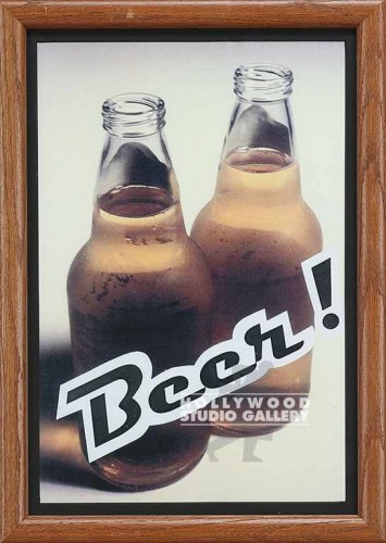 18X12 BRWN FRM/ "BEER"/ BOTTLES____