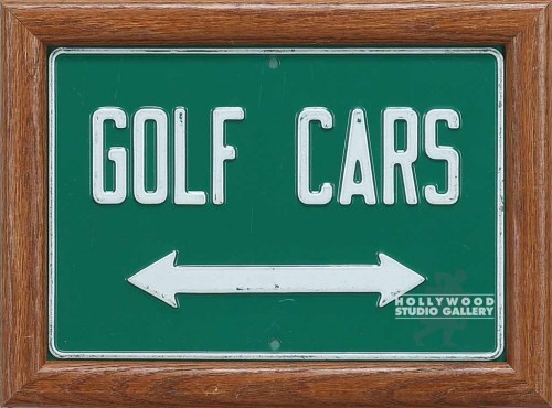 9X12 FRMD MTL GOLF SIGN/ GOLF CARS