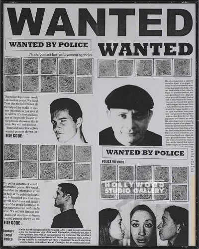 20X16 BLK MTL FRM/POLICE/ "WANTED"
