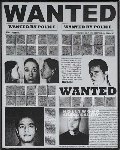 20X16 BLK MTL FRM/POLICE/ "WANTED"