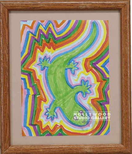 14X12 BRWN FRM/ MULTI CLRD LIZARD